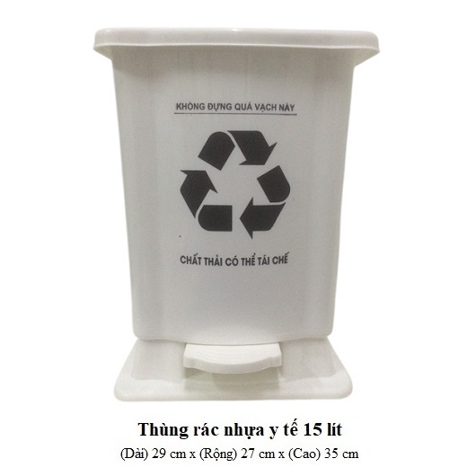 Thùng rác màu trắng 15 lít
