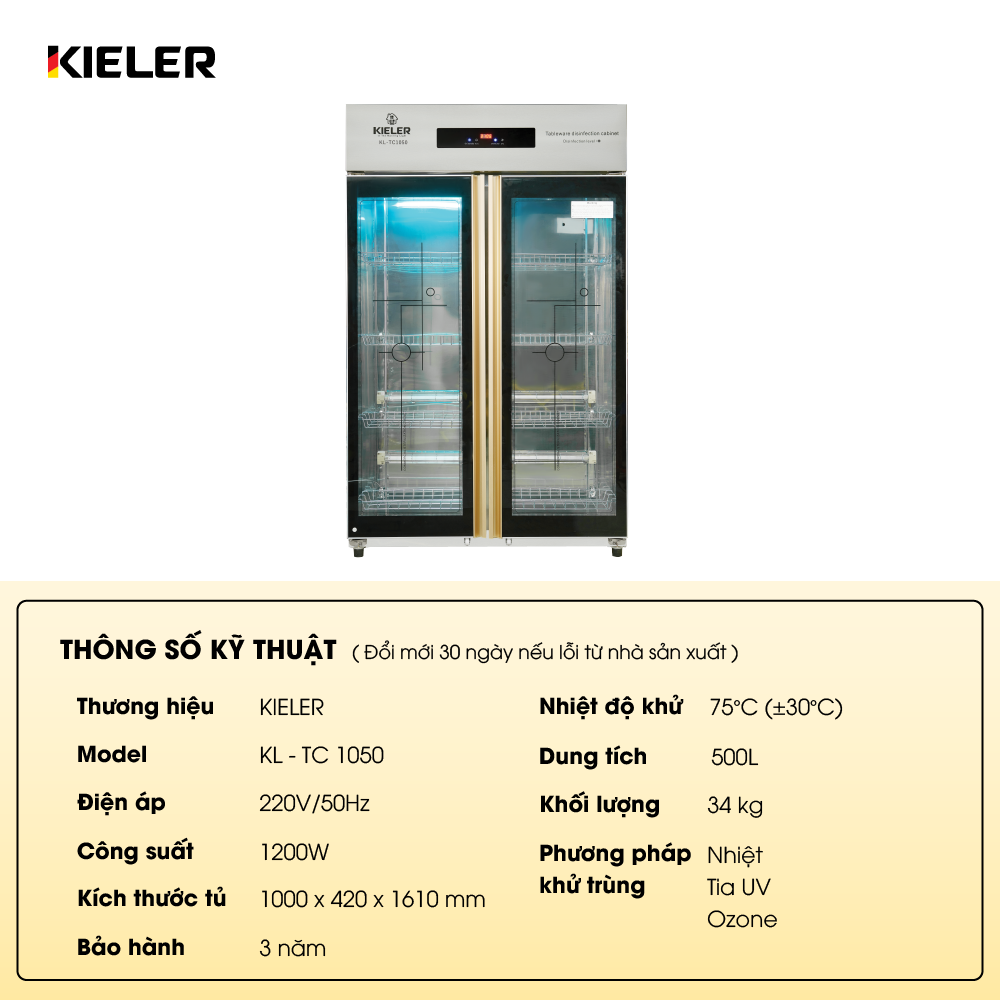 Tủ tiệt trùng Kieler KL–TC 1050