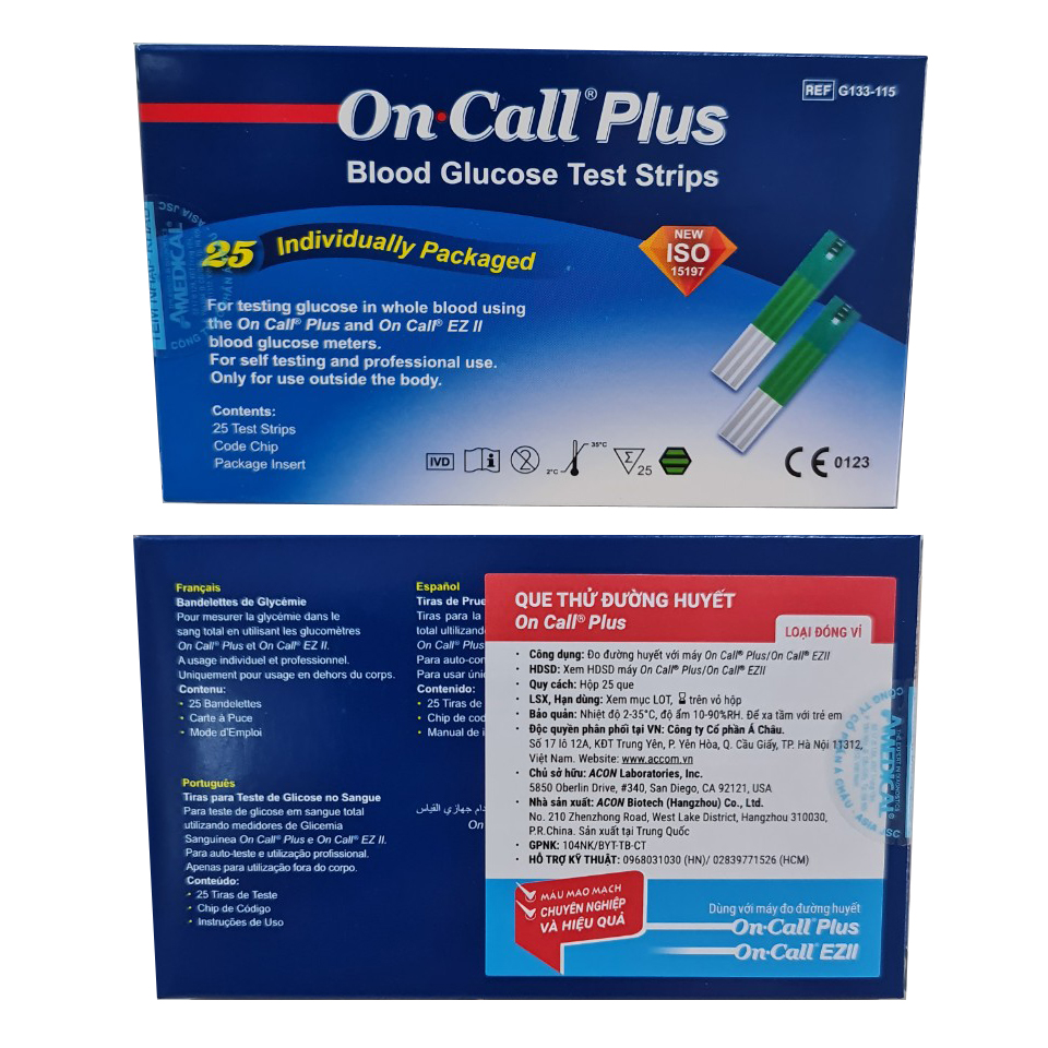 Que thử đường huyết On Call EZ II hộp 50 que