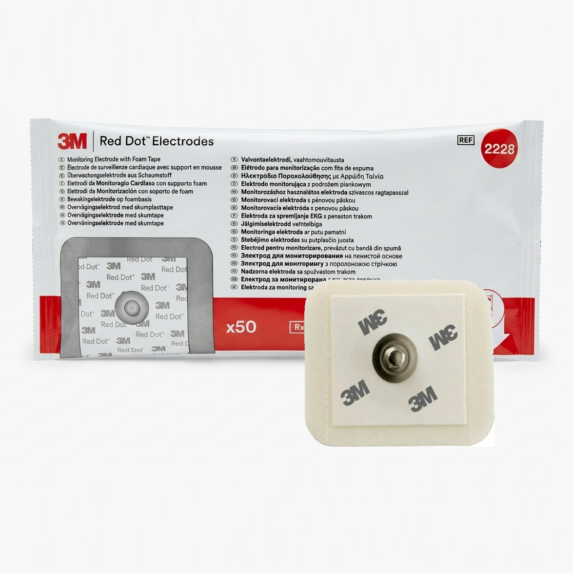 Điện cực tim 3M 2228 Red Dot 4cmx3.3cm (Gói 50 miếng) Điện cực tim 3M 2228 Red Dot 4cmx3.3cm (Gói 50 miếng)