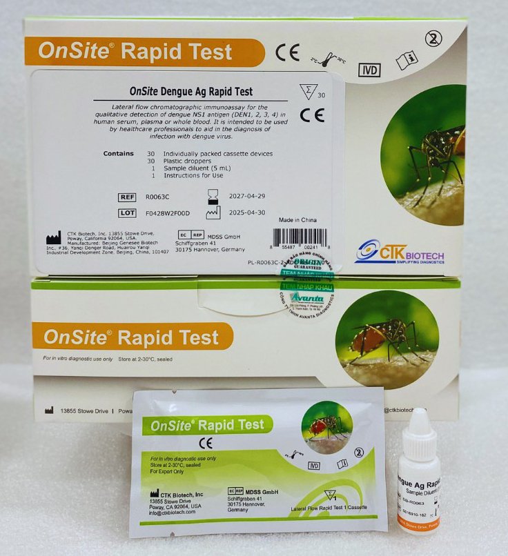 Test nhanh Sốt xuất huyết Onsite Dengue NS1 (Hộp 30 test)