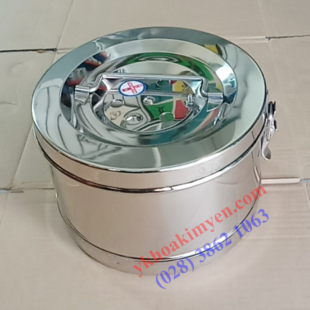 Hộp hấp bông gạc hình trống Ø20x13cm