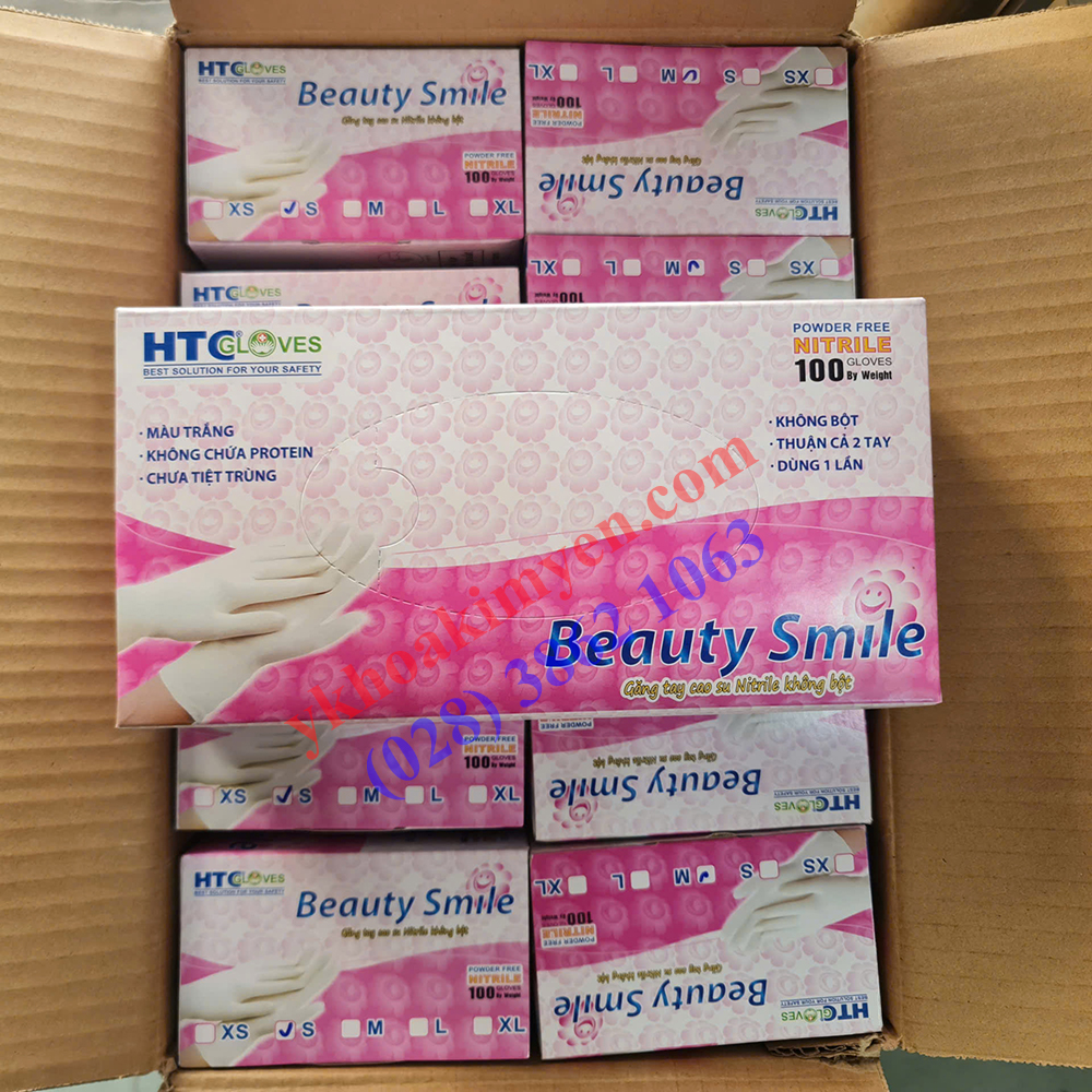 Găng tay y tế Nitrile không bột Beauty Smile Size S