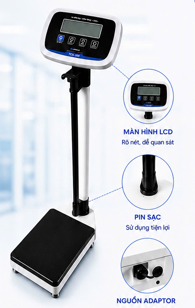 Cân điện tử có thước đo chiều cao LUGMED TCS-200