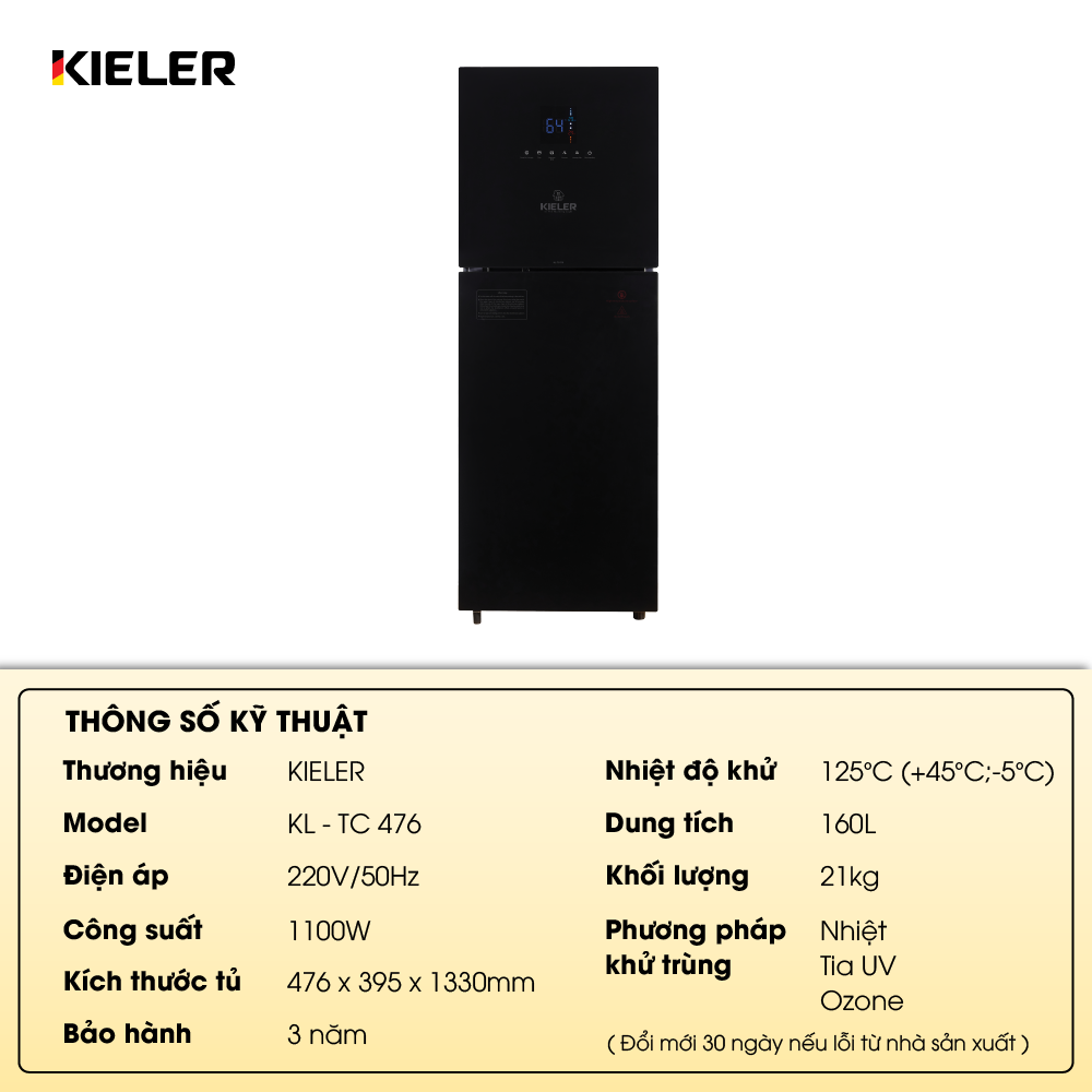 Tủ tiệt trùng đứng cảm ứng Kieler KL-TC 476