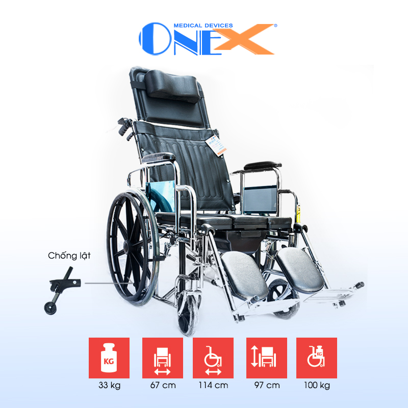 Xe lăn đa năng bánh mâm ONE-X 607GCJB