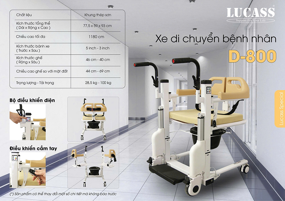 Xe di chuyển bệnh nhân Lucass D-800 (điện)