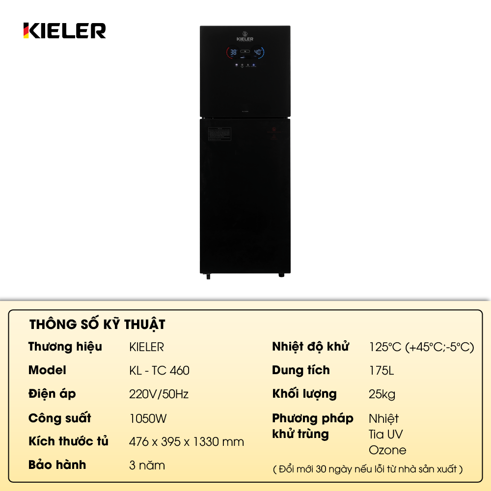 Tủ tiệt trùng đứng cảm ứng Kieler KL-TC 460