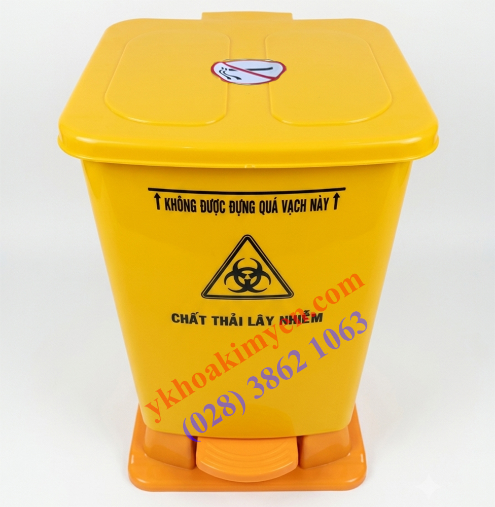 Thùng rác y tế màu vàng 15 lít Thùng rác y tế màu vàng 15 lít
