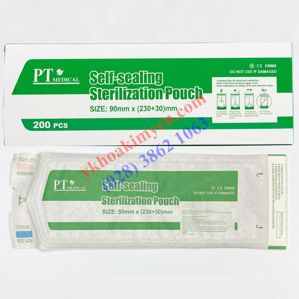 Túi ép tiệt trùng cắt sẵn PT 90mm x 230+30mm