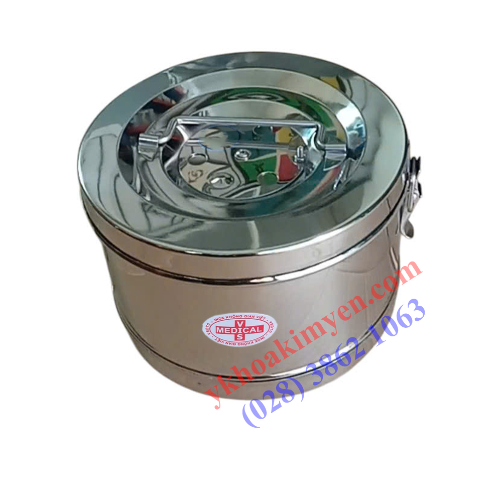 Hộp hấp bông gạc hình trống Ø20x13cm - VSI