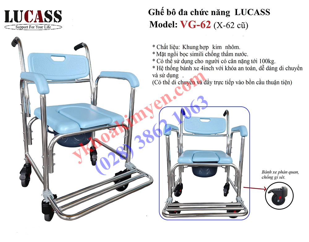 Ghế bô tắm đa chứ năng Lucass VG62 (X-62) màu xanh nhạt
