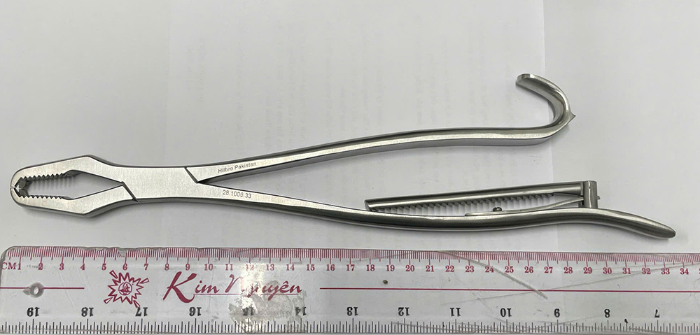 Kẹp giữ xương phẫu thuật Lane có khóa, 33cm Hilbro 28.1006.33