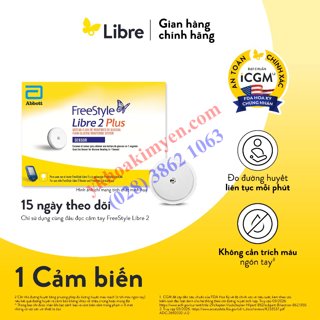 Bộ cảm biến FreeStyle Libre 2 Plus