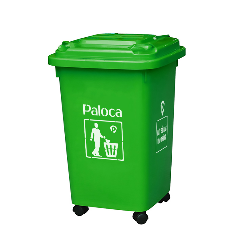 Thùng rác nhựa HDPE 60L màu xanh lá