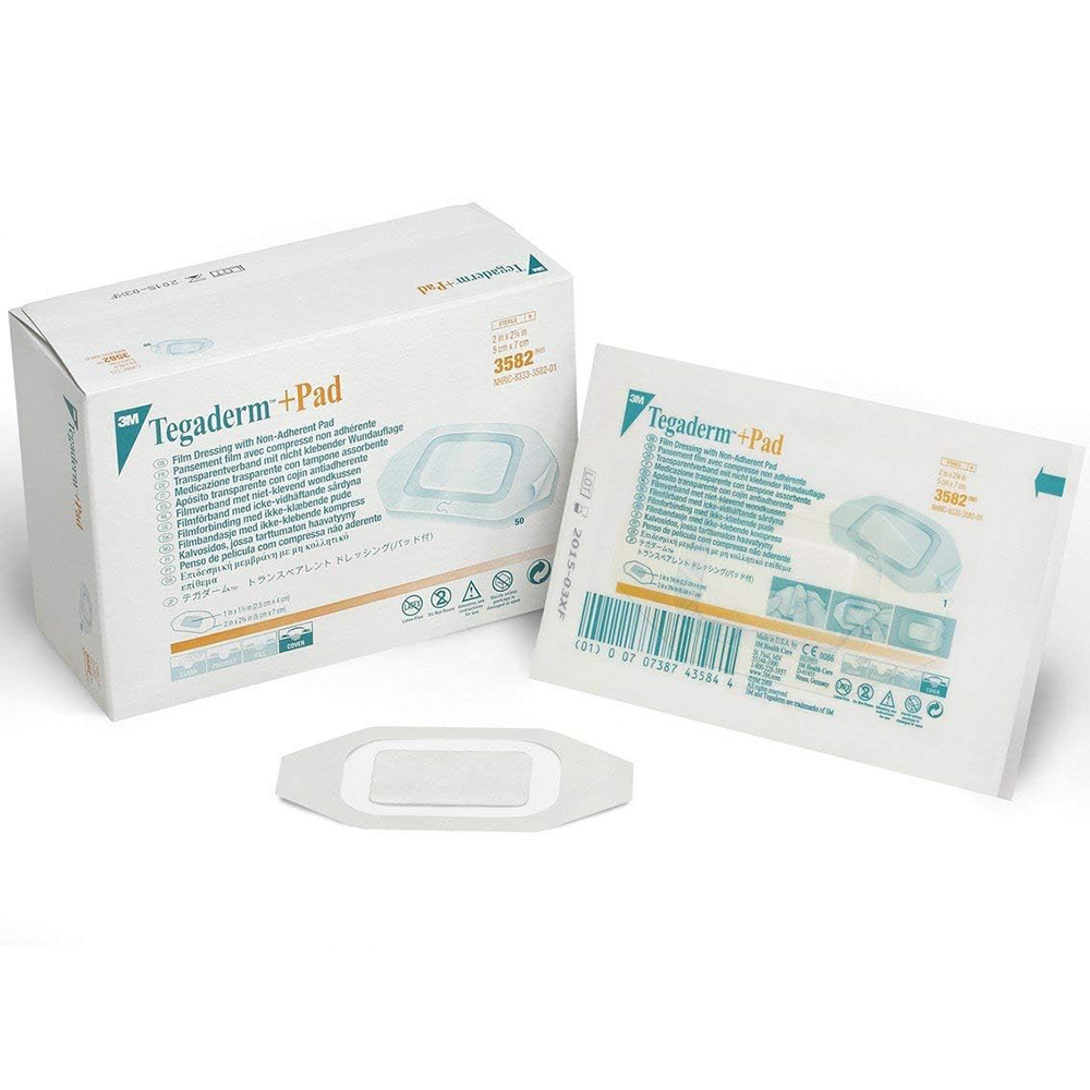 Băng phim dính y tế trong suốt có gạc vô trùng Tegaderm Pad 5cm x 7cm 3M 3582 Băng phim dính y tế trong suốt có gạc vô trùng Tegaderm Pad 5cm x 7cm 3M 3582
