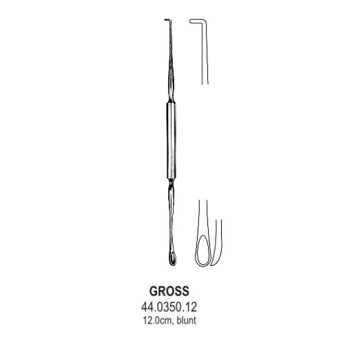 Dụng cụ lấy dị vật tai Gross đầu móc nhọn 12cm 44.0352.12 (Hilbro - Pakistan)