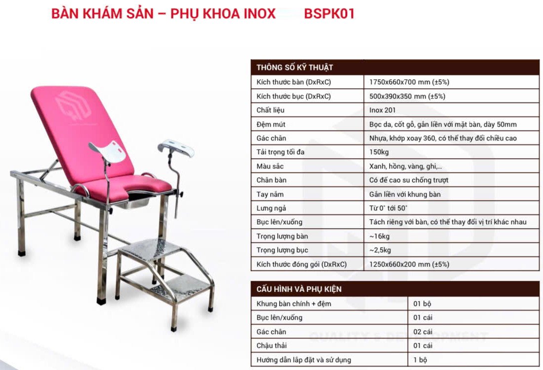 Bàn khám sản - phụ khoa BSPK01