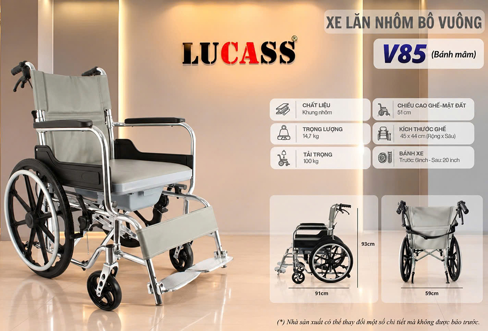 Xe lăn bô bánh mâm Lucass V85 Xe lăn bô bánh mâm Lucass V85