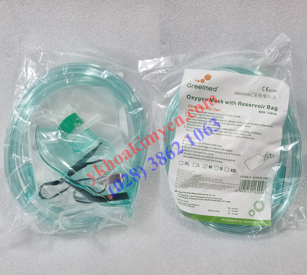 (Mask) Mặt nạ oxy có túi size M Greetmed