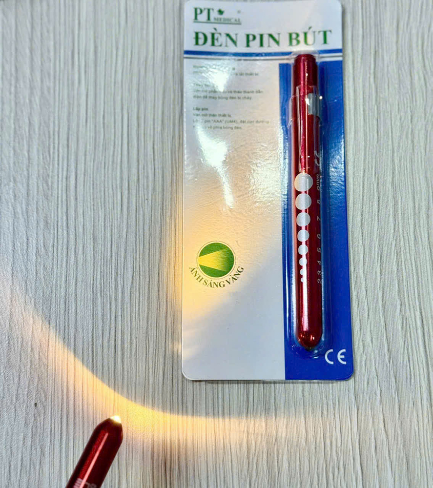 Đèn pin, dạng bút, ánh sáng VÀNG, PT