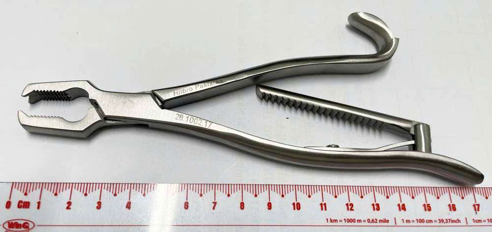 Kẹp giữ xương phẫu thuật Kern có khóa, 17cm Hilbro 28.1002.17