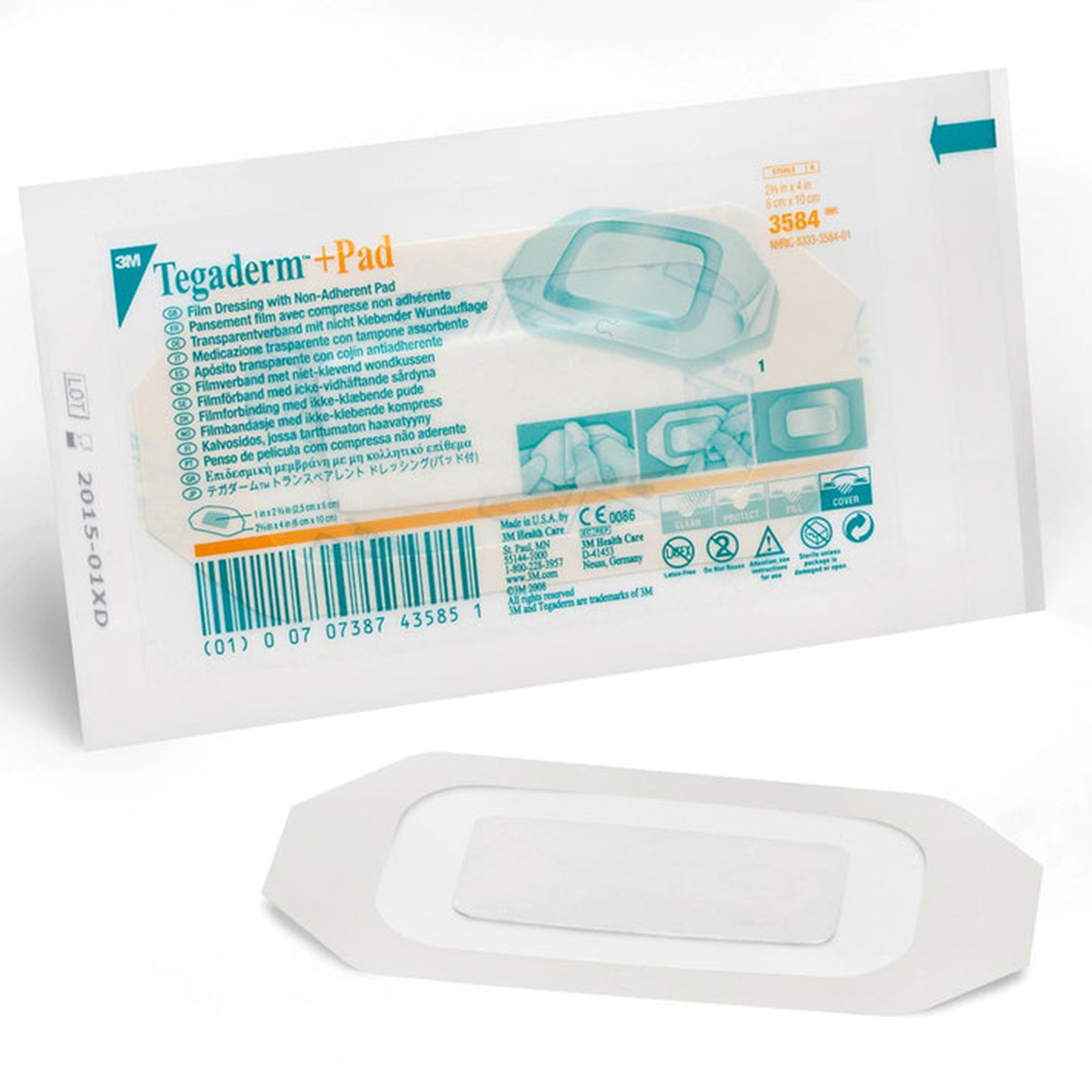 Băng phim dính y tế trong suốt có gạc vô trùng Tegaderm Pad 6cm x 10cm 3M 3584 Băng phim dính y tế trong suốt có gạc vô trùng Tegaderm Pad 6cm x 10cm 3M 3584