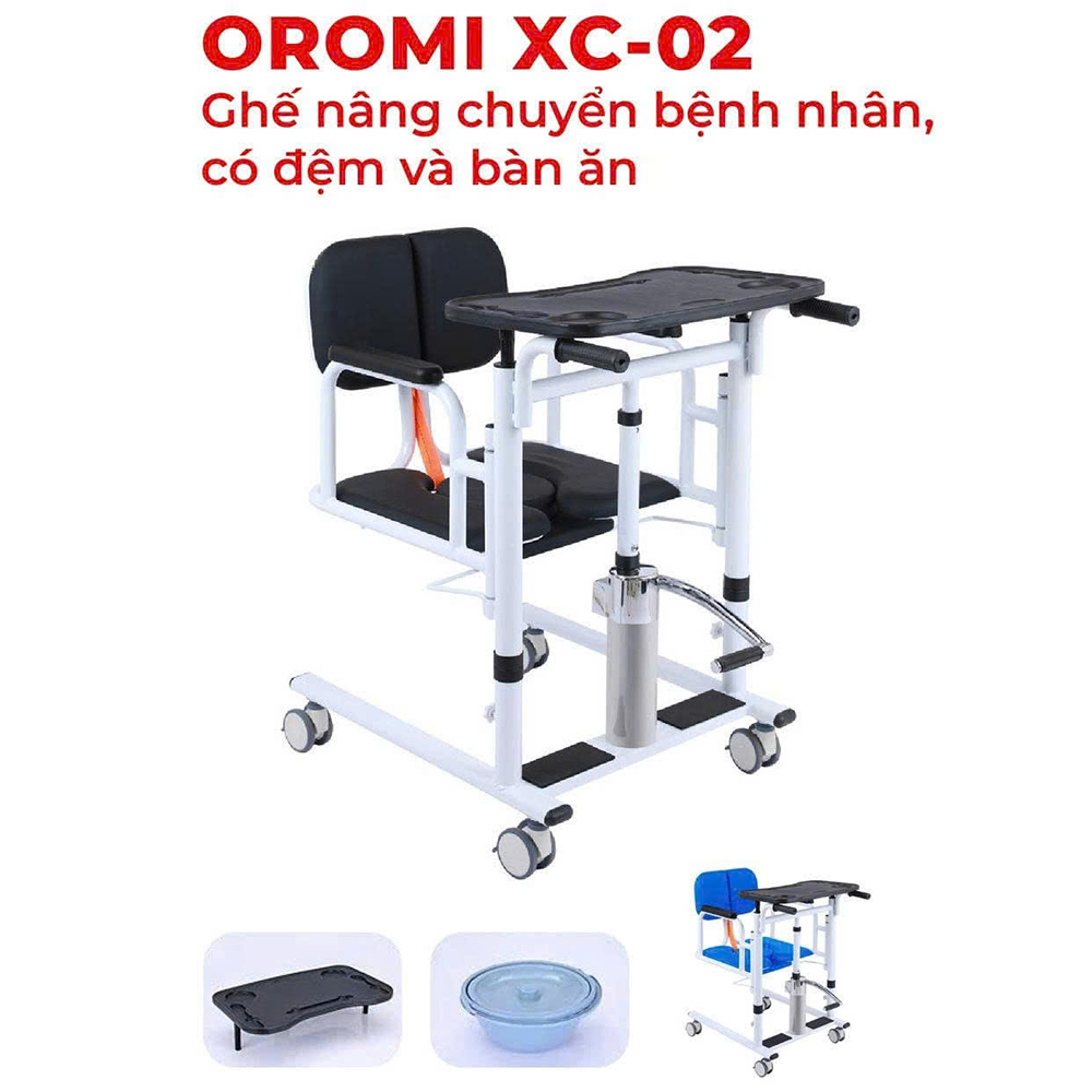 Ghế nâng chuyển bệnh nhân có đệm ngồi và bàn ăn XC-02