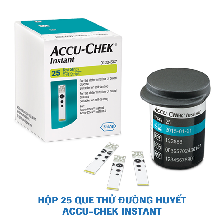 Que thử đường huyết Accu-Chek Instant Hộp 25 que