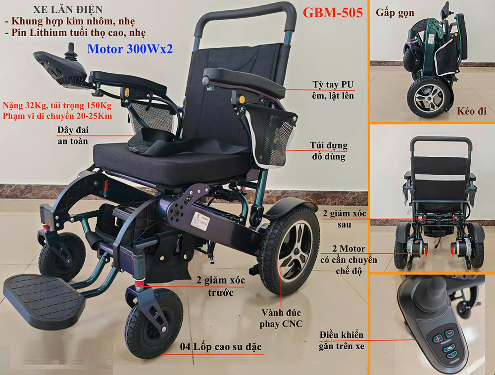 Xe lăn điện GBM-505