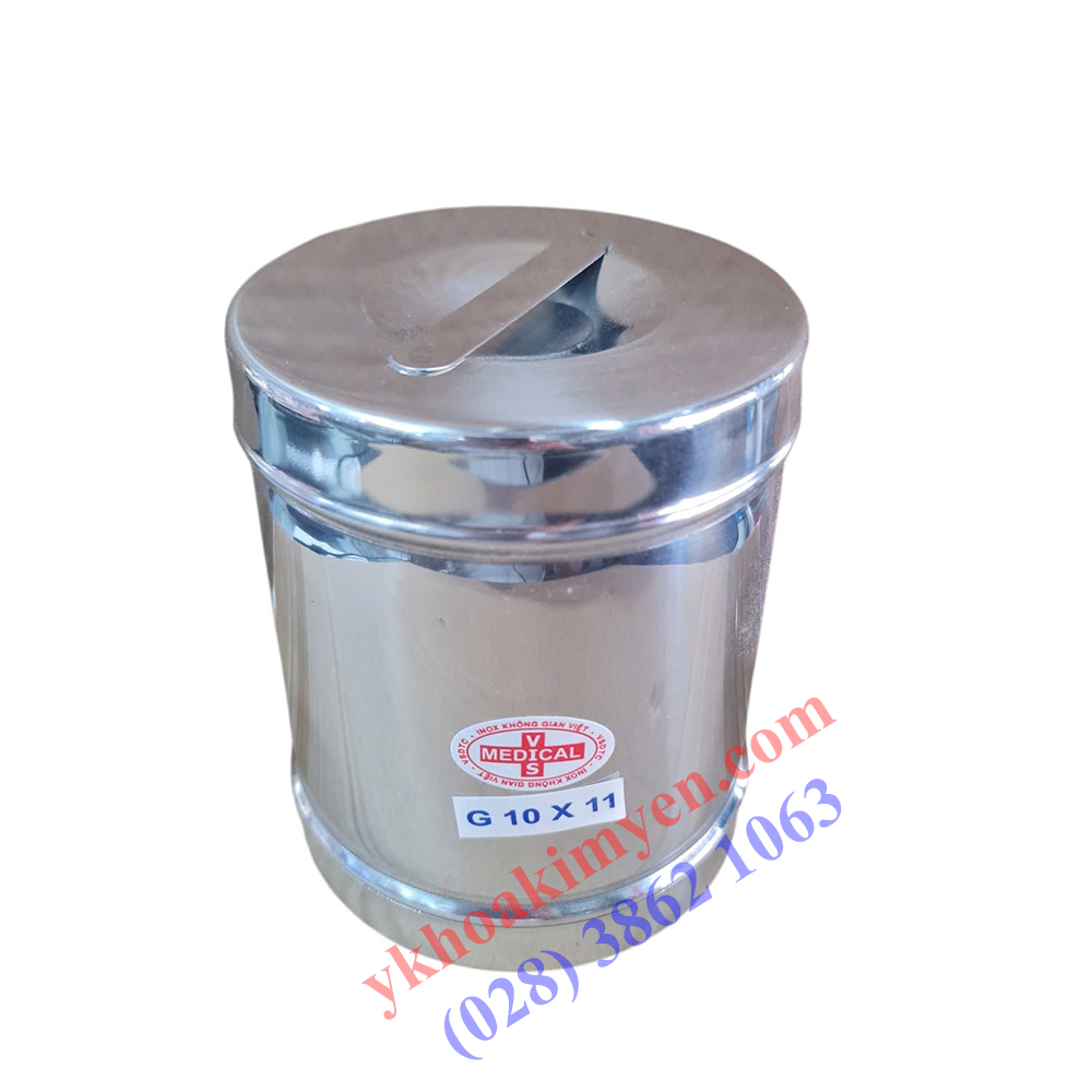 Hộp đựng gòn inox ghép trung Ø10x11cm - VSI
