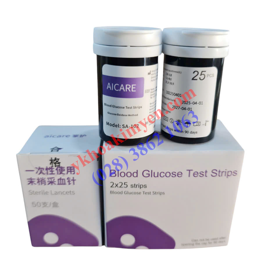 Que thử đường huyết cá nhân Aicare SA-102 (50 que + 50 kim)