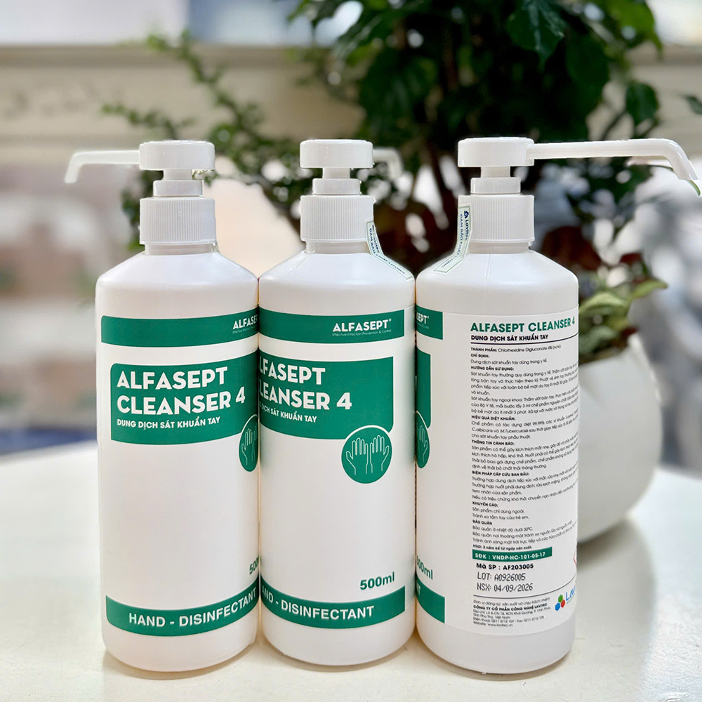 Dung dịch sát khuẩn tay ALFASEPT CLEANSER 4 chai 500ml