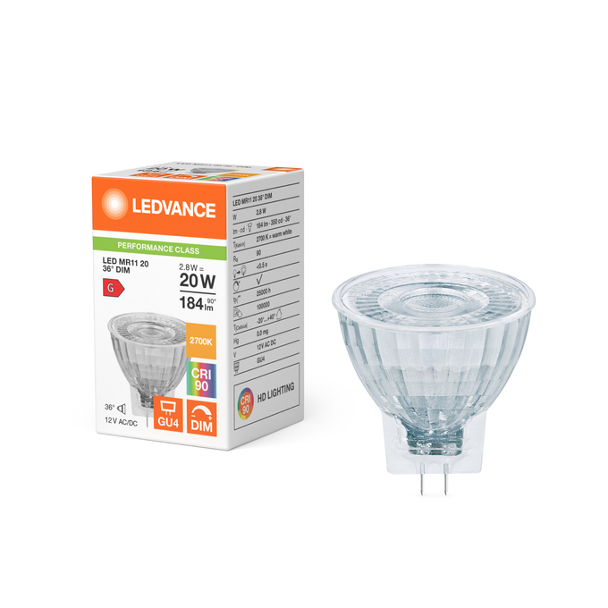 Bóng đèn LED MR11 20 36° DIM P 2.8W 927 GU4