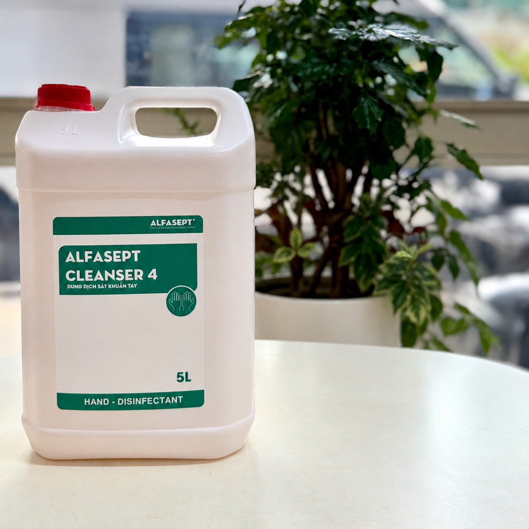 Dung dịch sát khuẩn tay ALFASEPT CLEANSER 4 can 5 lít