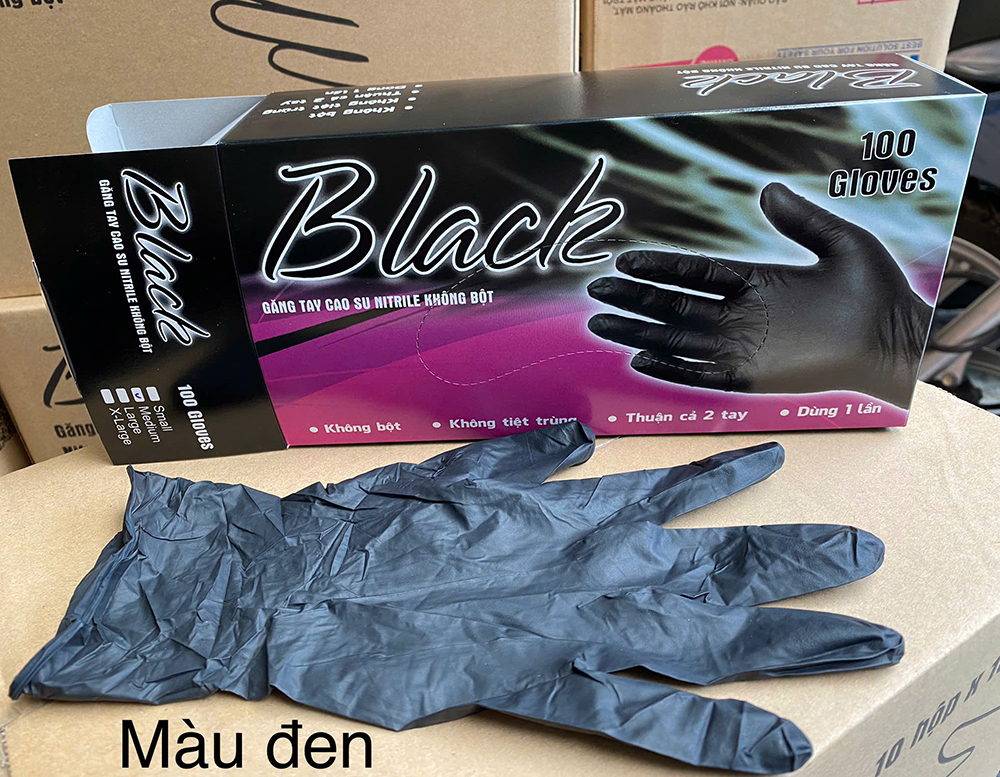Găng tay y tế Nitrile không bột 3.5gr Black
