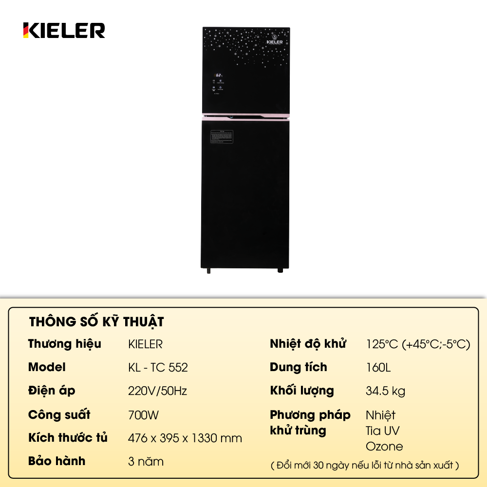 Tủ tiệt trùng đứng cảm ứng Kieler KL-TC 552