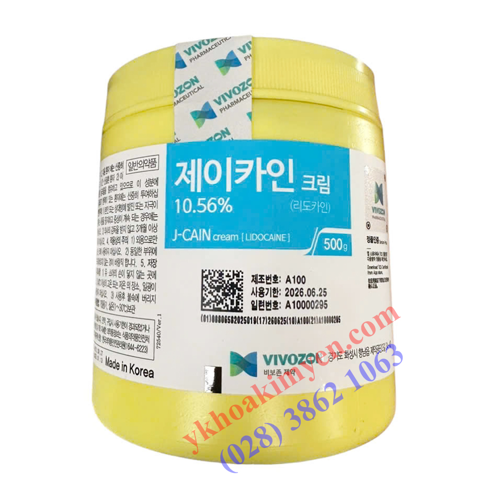 Kem ủ tê vàng Hàn Quốc J-Cain Cream 10.56% 500g