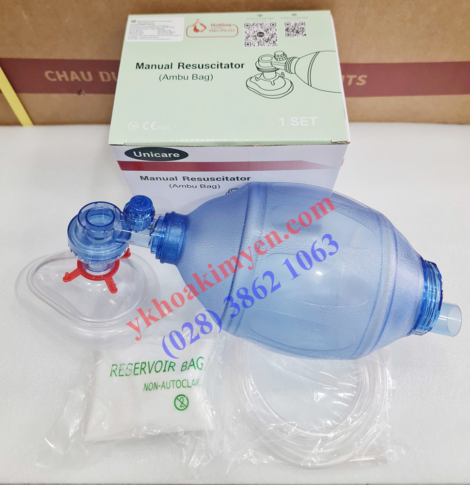 Bóng bóp giúp thở dùng cho người lớn Unicare PVC (Ambu) Bóng bóp giúp thở dùng cho người lớn Unicare PVC (Ambu)