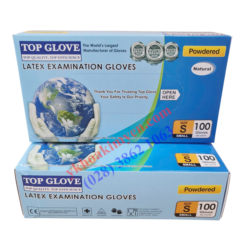 Găng tay Latex có bột Top Glove size S