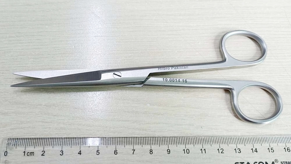 Kéo phẫu thuật nhọn/nhọn thẳng 16.5 cm Hilbro 10.0014.16