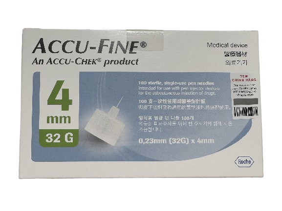 Kim Bút Tiêm Tiệt Trùng 32Gx4mm Accu Fine Strefa (Hộp 100 cái) Kim Bút Tiêm Tiệt Trùng 32Gx4mm Accu Fine Strefa (Hộp 100 cái)