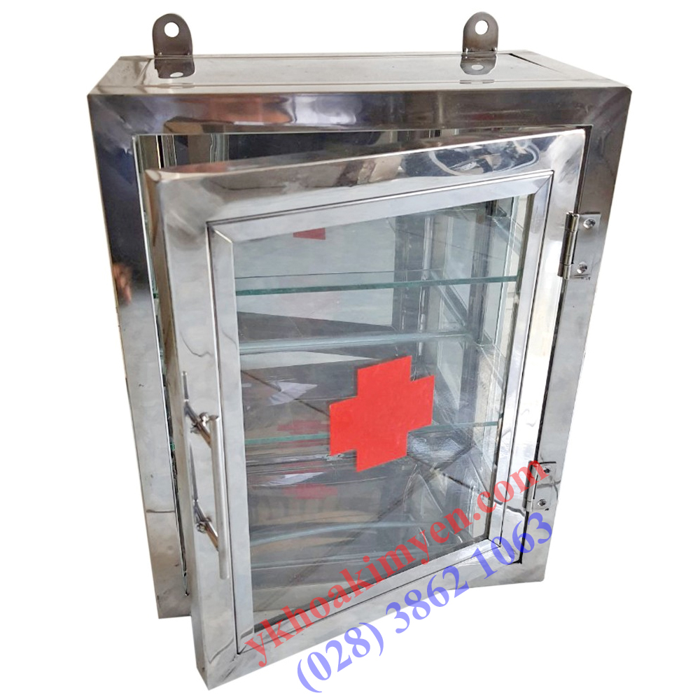 Tủ inox đựng thuốc treo tường 35x45x16cm